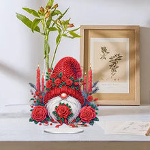 Load image into Gallery viewer, Acrylic Special Shape Red Rose Gnome Diamond Painting Desktop Ornaments

