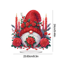 Load image into Gallery viewer, Acrylic Special Shape Red Rose Gnome Diamond Painting Desktop Ornaments
