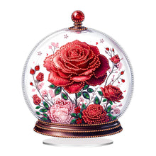 Load image into Gallery viewer, Acrylic Special Shape Glass Covered Red Rose Diamond Painting Desktop Ornaments
