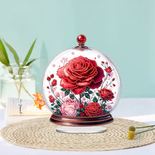 Load image into Gallery viewer, Acrylic Special Shape Glass Covered Red Rose Diamond Painting Desktop Ornaments
