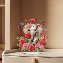 Load image into Gallery viewer, Acrylic Special Shape Rose Elephant Diamond Painting Desktop Ornaments
