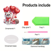 Load image into Gallery viewer, Acrylic Special Shape Cat Love Balloon Diamond Painting Desktop Ornaments
