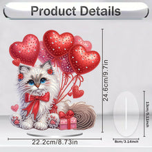 Load image into Gallery viewer, Acrylic Special Shape Cat Love Balloon Diamond Painting Desktop Ornaments
