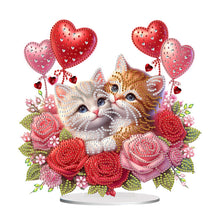 Load image into Gallery viewer, Acrylic Special Shape Hugging Cat Diamond Painting Desktop Ornaments for Adults
