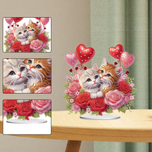 Load image into Gallery viewer, Acrylic Special Shape Hugging Cat Diamond Painting Desktop Ornaments for Adults
