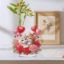 Load image into Gallery viewer, Acrylic Special Shape Hugging Cat Diamond Painting Desktop Ornaments for Adults
