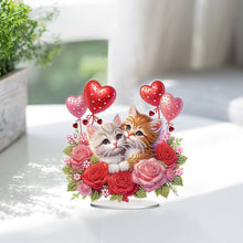 Load image into Gallery viewer, Acrylic Special Shape Hugging Cat Diamond Painting Desktop Ornaments for Adults
