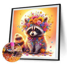 Load image into Gallery viewer, AB Diamond Painting - Full Round - Sunset flower raccoon (30*30CM)

