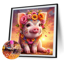 Load image into Gallery viewer, AB Diamond Painting - Full Round - Sunset flower pig (30*30CM)
