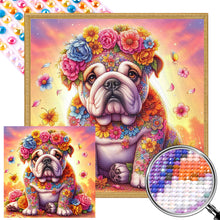 Load image into Gallery viewer, AB Diamond Painting - Full Round - Sunset flower fighting dog (30*30CM)
