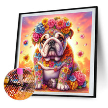 Load image into Gallery viewer, AB Diamond Painting - Full Round - Sunset flower fighting dog (30*30CM)
