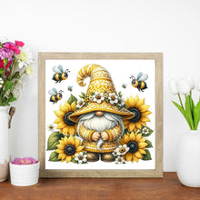Load image into Gallery viewer, AB Diamond Painting - Full Round - Sunflower bee gnome (30*30CM)
