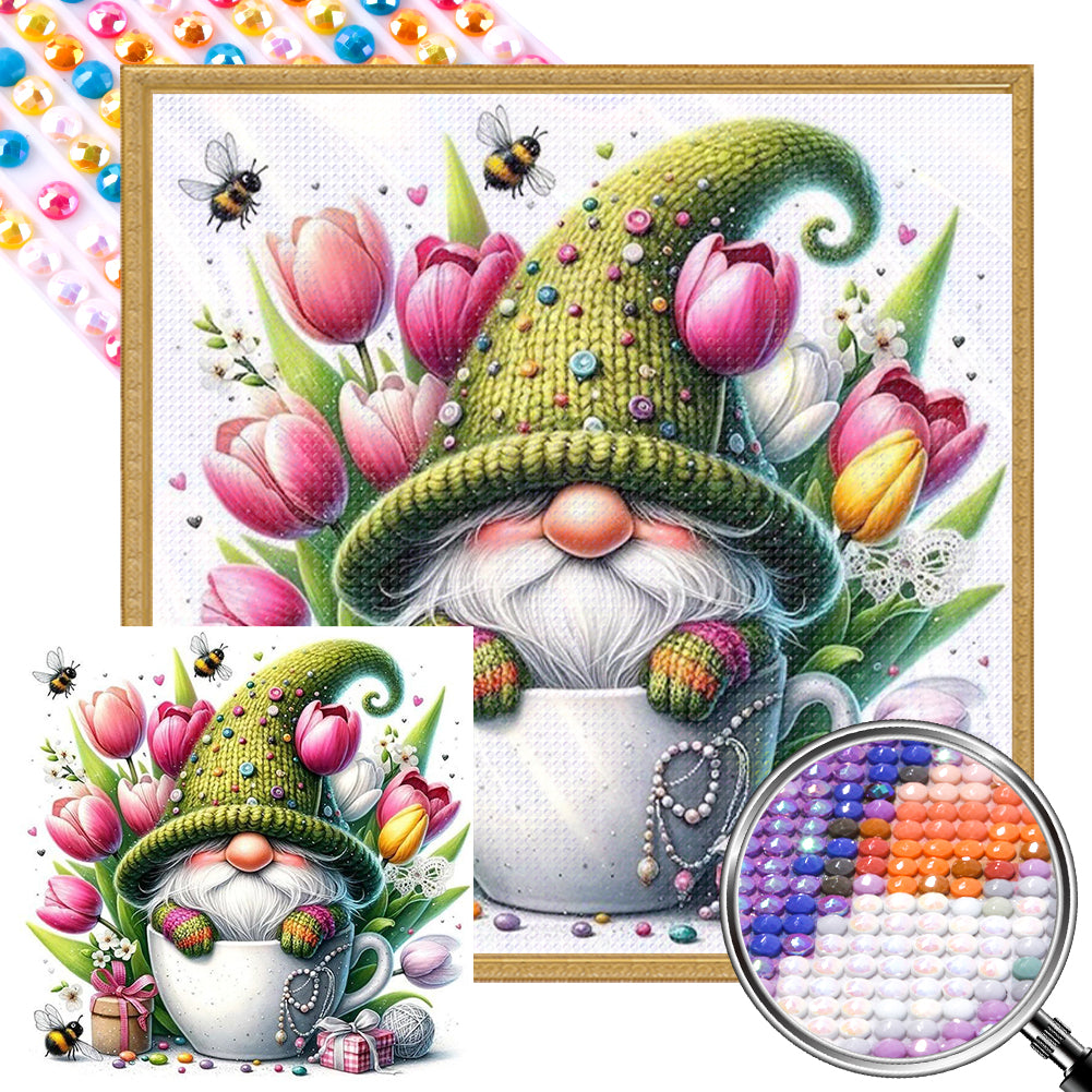 AB Diamond Painting - Full Round - Tulip water cup gnome (30*30CM)