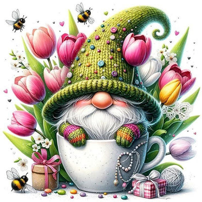 AB Diamond Painting - Full Round - Tulip water cup gnome (30*30CM)