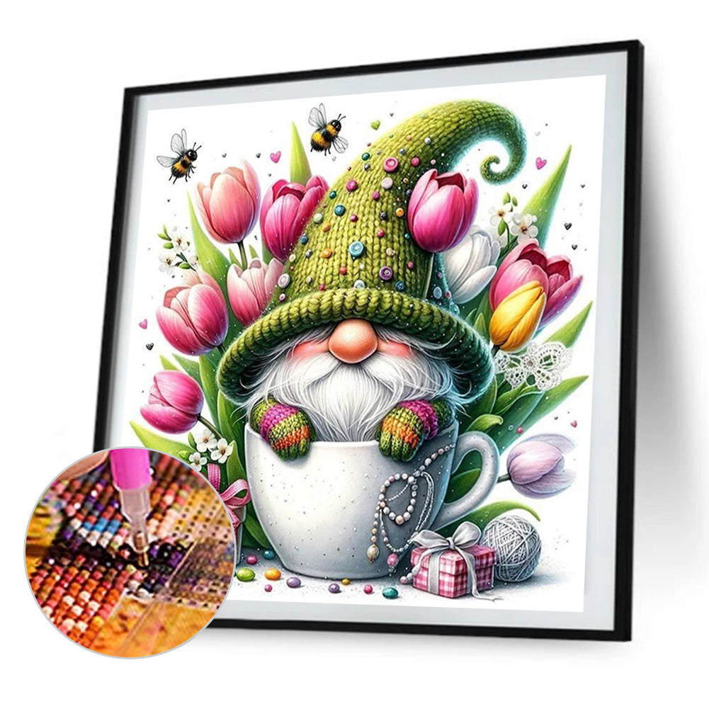 AB Diamond Painting - Full Round - Tulip water cup gnome (30*30CM)