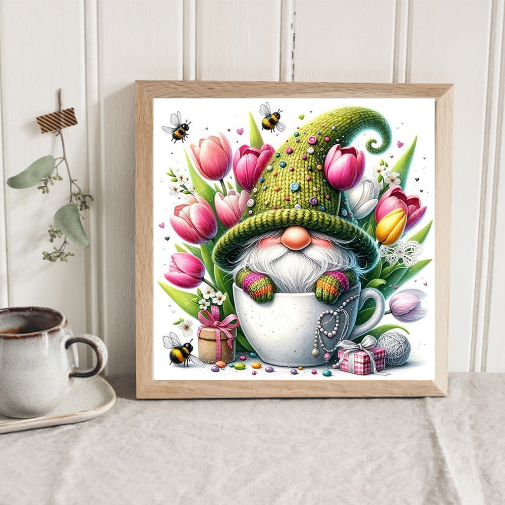 AB Diamond Painting - Full Round - Tulip water cup gnome (30*30CM)