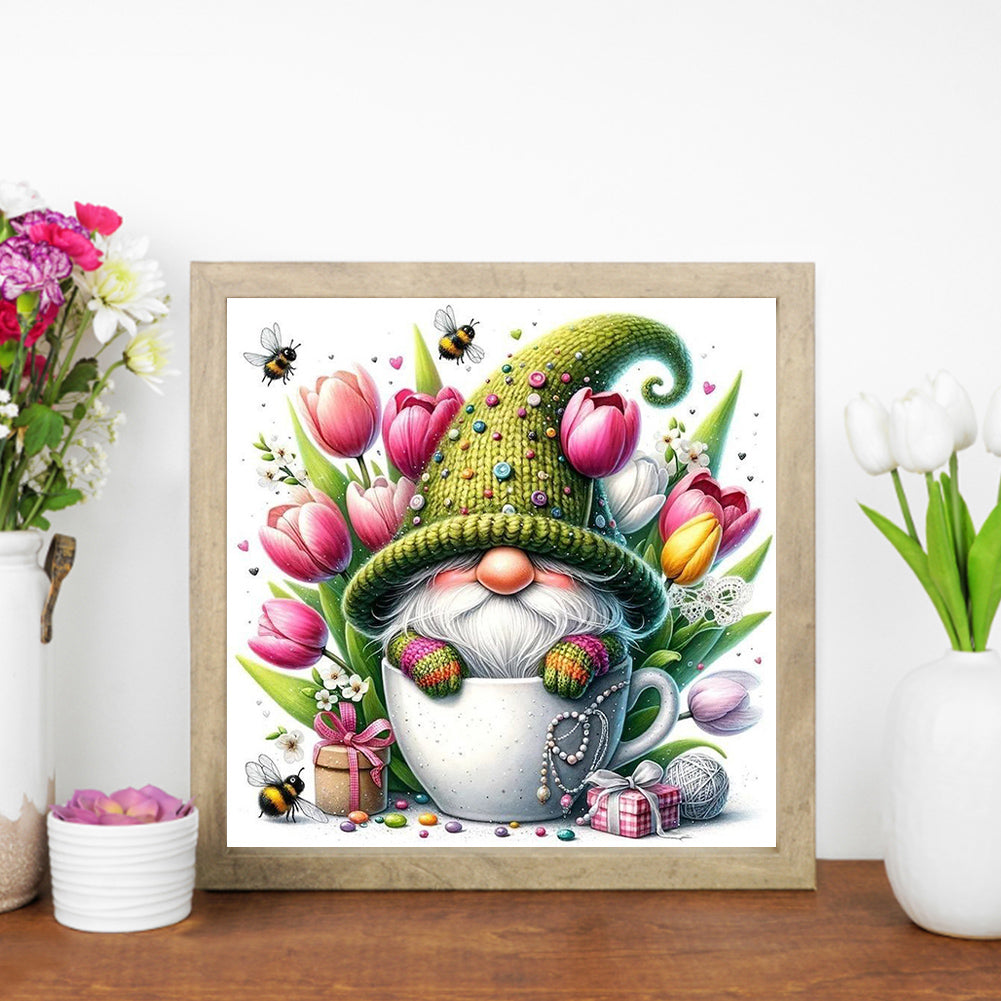 AB Diamond Painting - Full Round - Tulip water cup gnome (30*30CM)