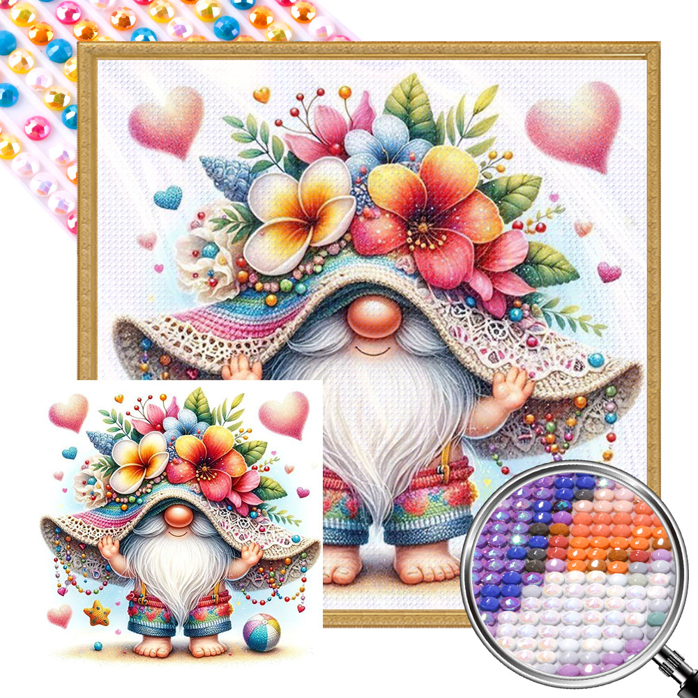 AB Diamond Painting - Full Round - Beach flower gnome (30*30CM)