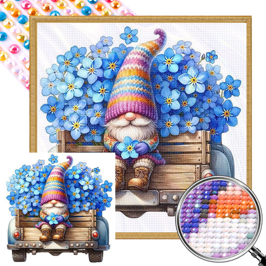 AB Diamond Painting - Full Round - Forget-me-not gnome (30*30CM)