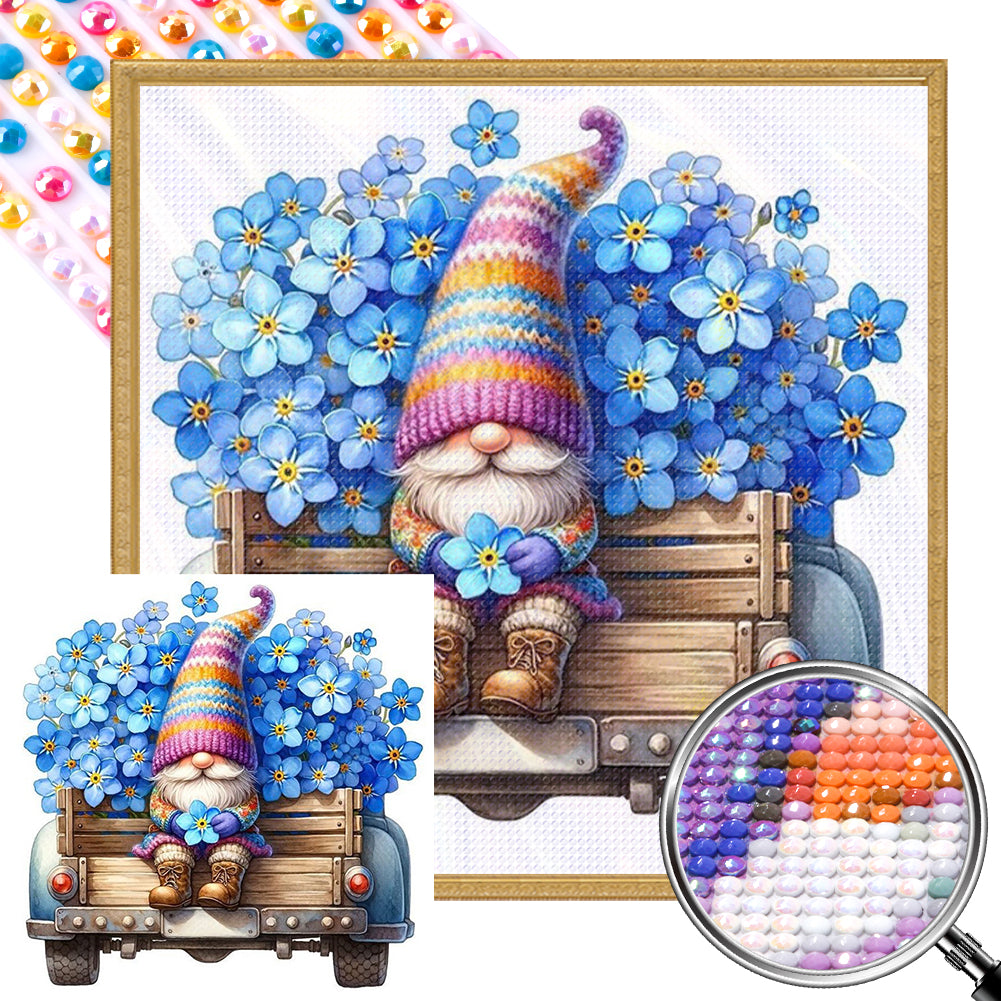 AB Diamond Painting - Full Round - Forget-me-not gnome (30*30CM)