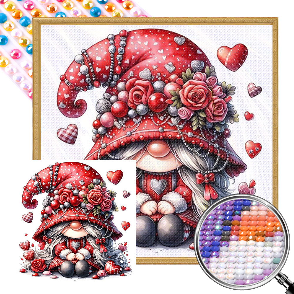 AB Diamond Painting - Full Round - Love rose gnome (30*30CM)