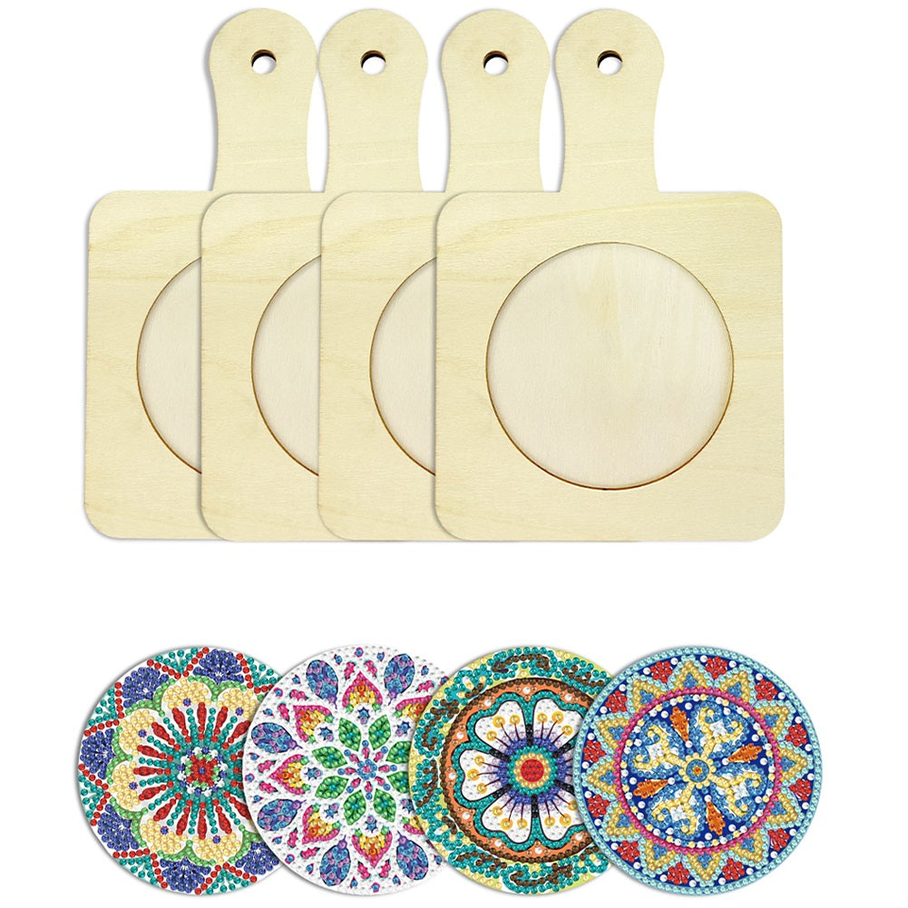 4Pcs Bird Diamond Art Place Mats Round Diamond Painting Table Mats for Beginners