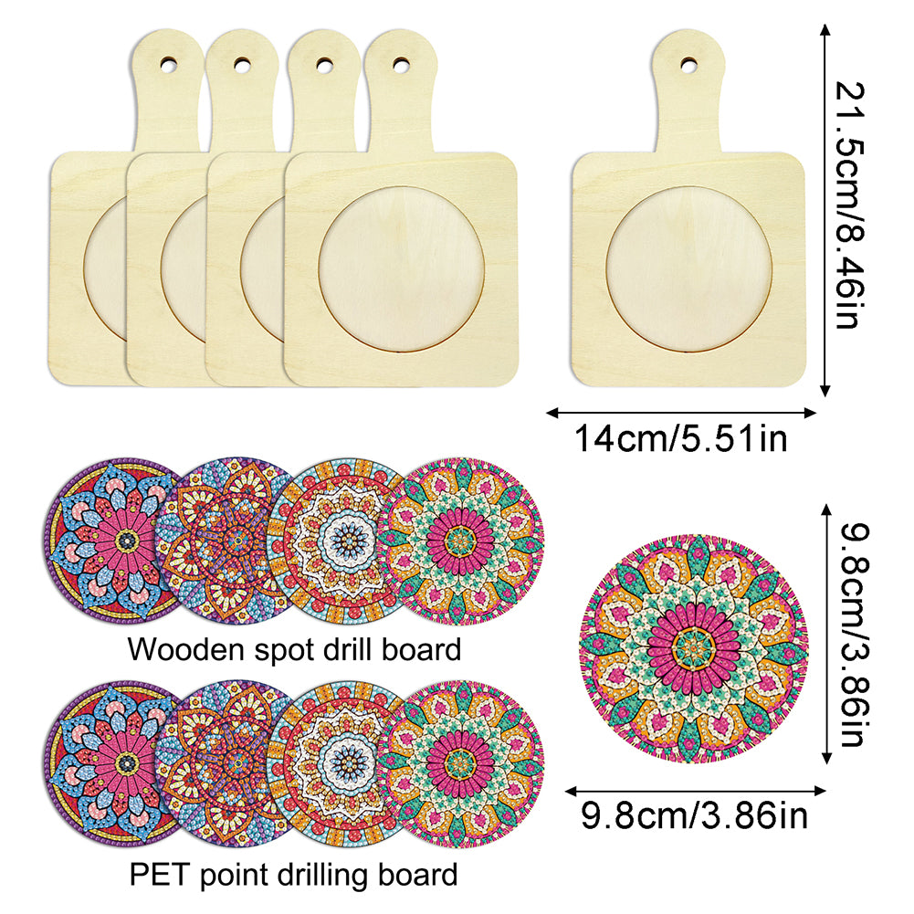 4Pcs Bird Diamond Art Place Mats Round Diamond Painting Table Mats for Beginners