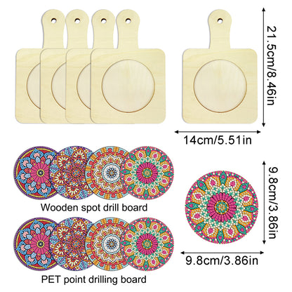 4Pcs Bird Diamond Art Place Mats Round Diamond Painting Table Mats for Beginners