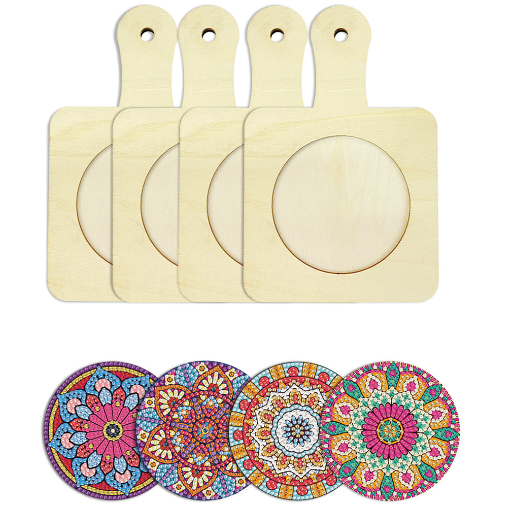 4Pcs Bird Diamond Art Place Mats Round Diamond Painting Table Mats for Beginners