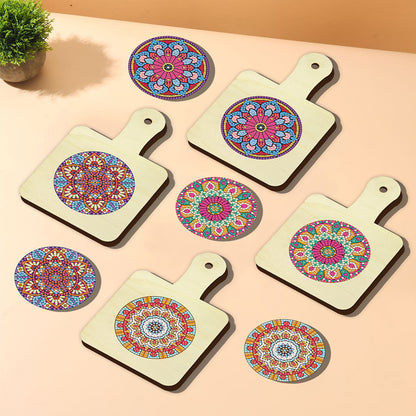4Pcs Bird Diamond Art Place Mats Round Diamond Painting Table Mats for Beginners
