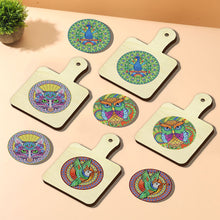 Load image into Gallery viewer, 4Pcs Bird Diamond Art Place Mats Round Diamond Painting Table Mats for Beginners
