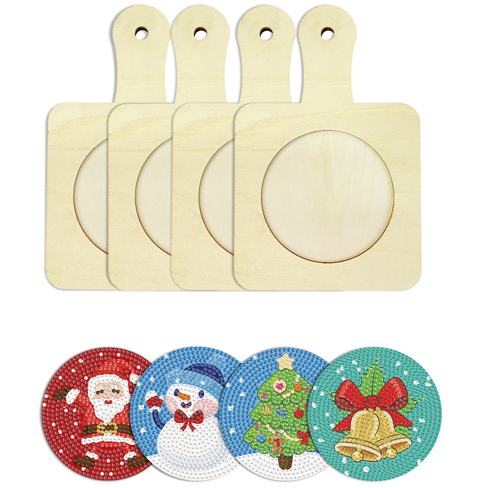 4Pcs Bird Diamond Art Place Mats Round Diamond Painting Table Mats for Beginners