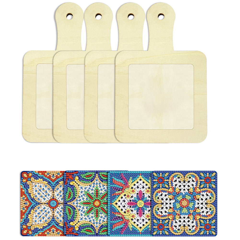 4Pcs Bird Diamond Art Place Mats Round Diamond Painting Table Mats for Beginners