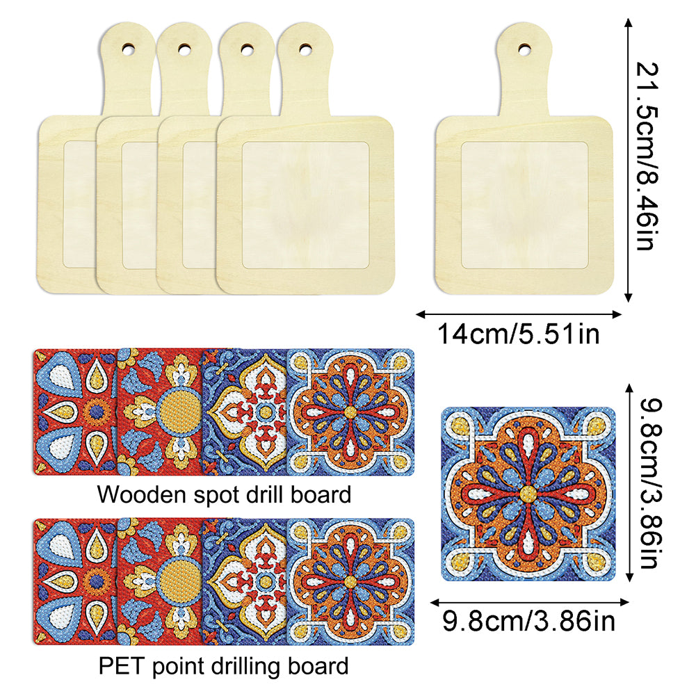 4Pcs Bird Diamond Art Place Mats Round Diamond Painting Table Mats for Beginners