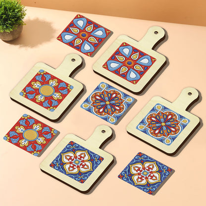 4Pcs Bird Diamond Art Place Mats Round Diamond Painting Table Mats for Beginners