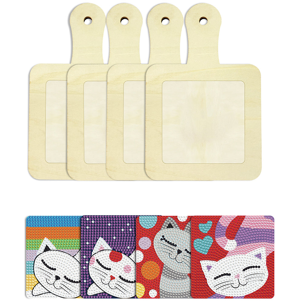 4Pcs Bird Diamond Art Place Mats Round Diamond Painting Table Mats for Beginners