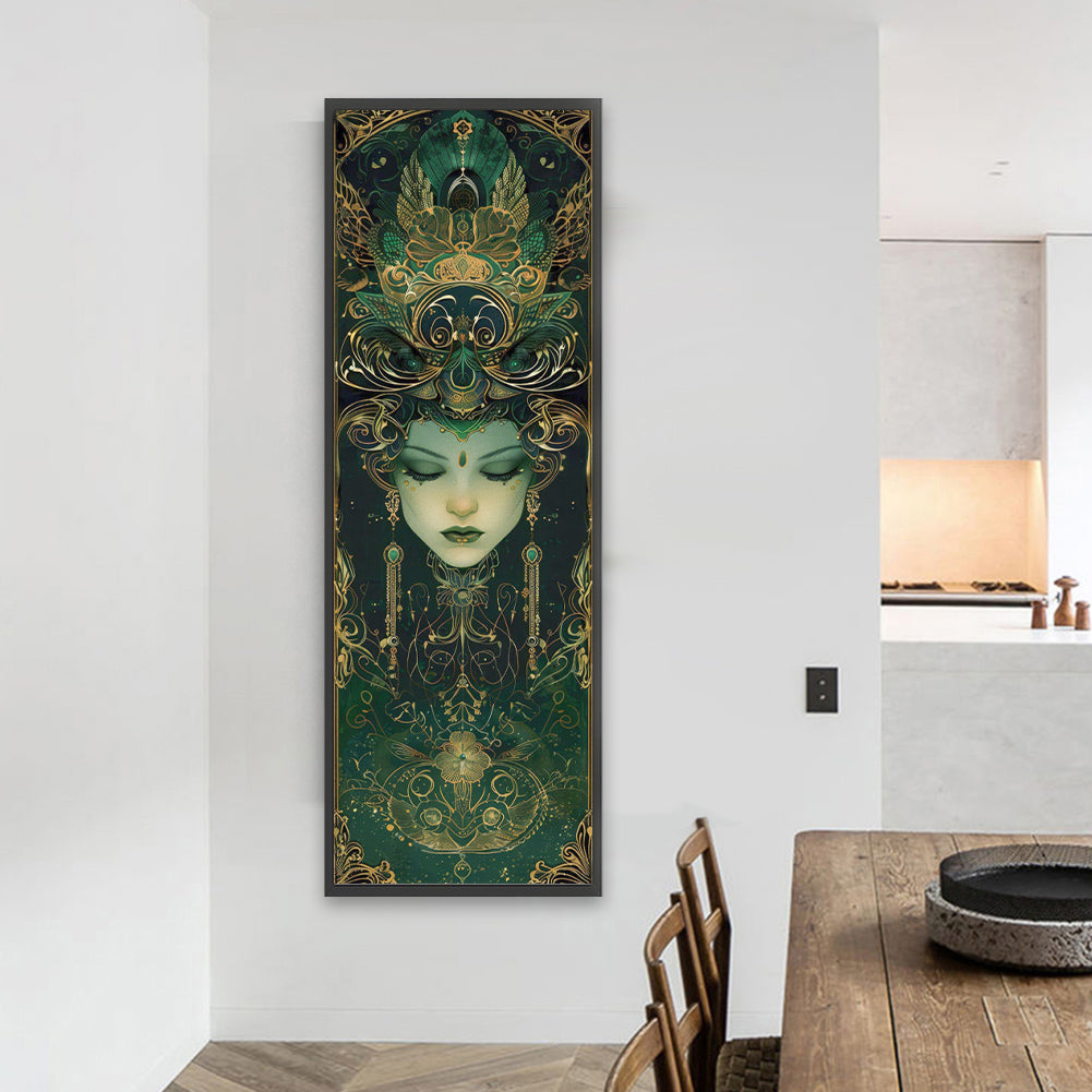 Diamond Painting - Full Square - Green forest woman (30*90CM)