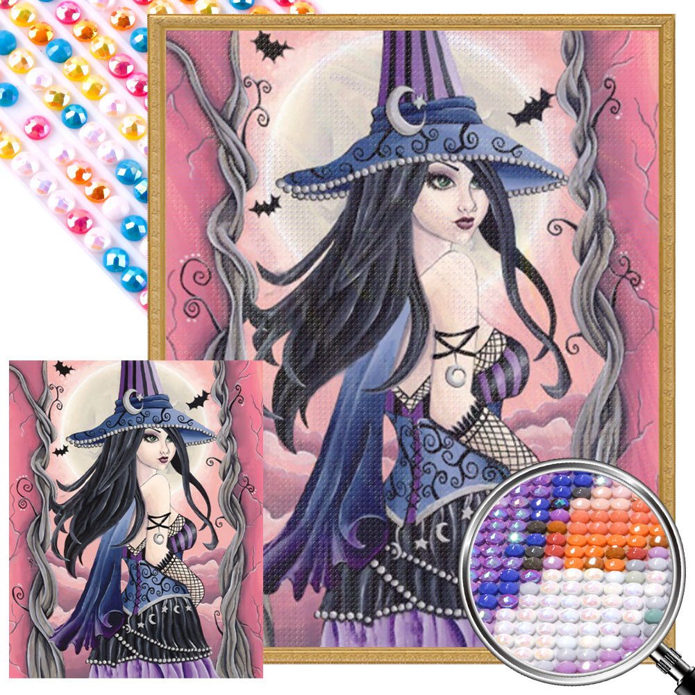 AB Diamond Painting - Full Round - Mysterious witch (40*50CM)
