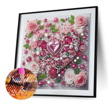 Load image into Gallery viewer, Diamond Painting - Partial Special Shaped - Pink rose love (30*30CM)
