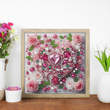 Load image into Gallery viewer, Diamond Painting - Partial Special Shaped - Pink rose love (30*30CM)
