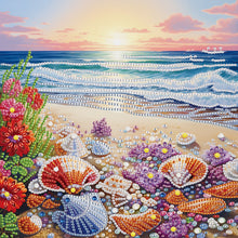 Load image into Gallery viewer, Diamond Painting - Partial Special Shaped - Seaside shell flower bush (30*30CM)

