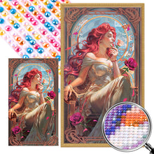 Load image into Gallery viewer, AB Diamond Painting - Full Round - Elegant red-haired lady (40*70CM)
