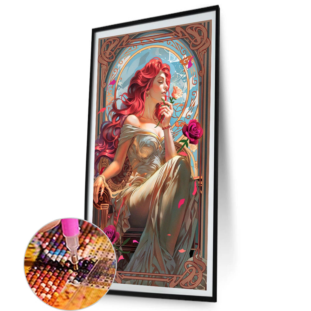 AB Diamond Painting - Full Round - Elegant red-haired lady (40*70CM)