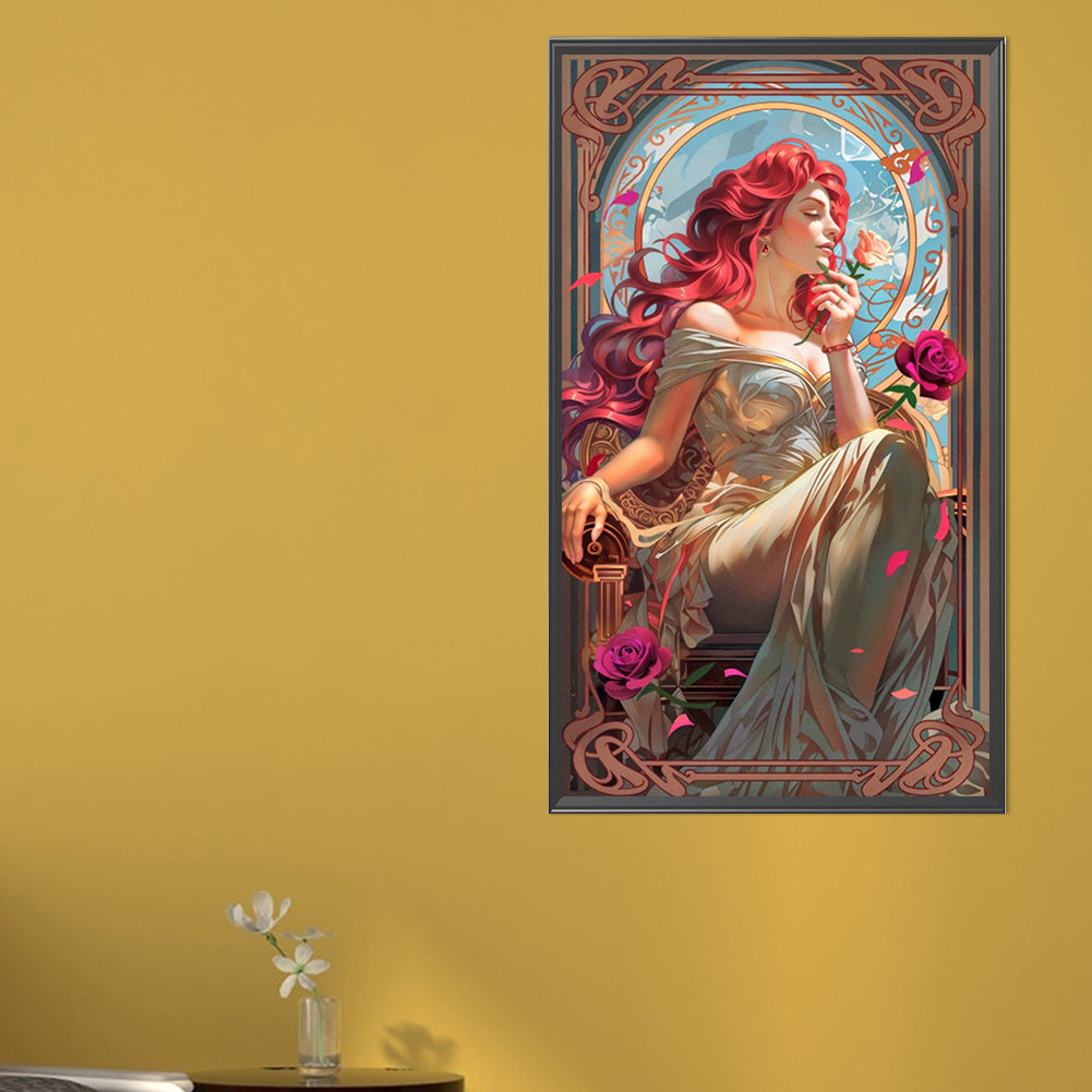 AB Diamond Painting - Full Round - Elegant red-haired lady (40*70CM)