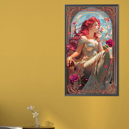 AB Diamond Painting - Full Round - Elegant red-haired lady (40*70CM)