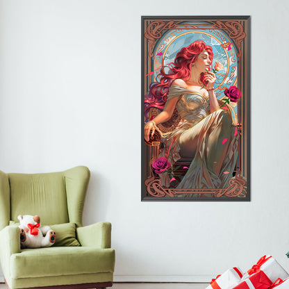 AB Diamond Painting - Full Round - Elegant red-haired lady (40*70CM)