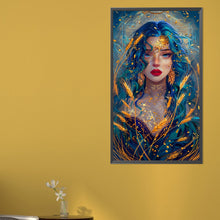 Load image into Gallery viewer, AB Diamond Painting - Full Round - Elegant blue-haired lady (40*70CM)
