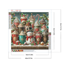 Load image into Gallery viewer, Diamond Painting - Full Round - Christmas atmosphere coffee snowman (40*40CM)
