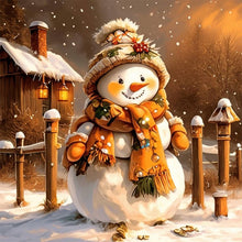 Load image into Gallery viewer, Diamond Painting - Full Round - Snowman snow scene (30*30CM)

