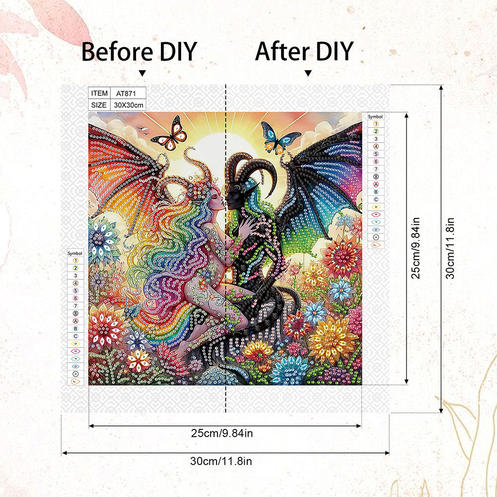 Diamond Painting - Partial Special Shaped - Devil lovers (30*30CM)